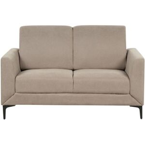 Beliani - Modern Retro Upholstered 2 Seater Sofa Loveseat Polyester Fabric Taupe Fenes
