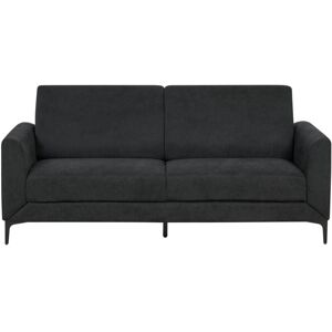 Beliani - Modern Retro Upholstered 3 Seater Sofa Polyester Fabric Black Fenes