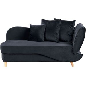 BELIANI Right-Hand Chaise Lounge MERI Velvet Black with Storage