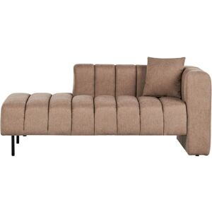 Beliani - Modern Right Hand Chaise Lounge Fabric Upholstery Black Legs Additional Cushion Light Brown Lannils