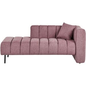Beliani - Modern Right Hand Chaise Lounge Fabric Upholstery Black Legs Additional Cushion Pink Lannils