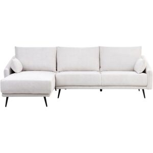BELIANI Modern Right Hand Fabric Corner Sofa 3 Seater Chaise Longue Off White Varde