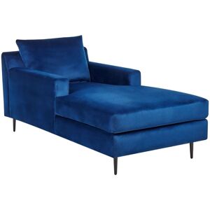 BELIANI Chaise Longue GUERET Velvet Navy Blue