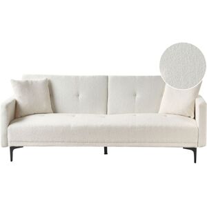 BELIANI Sofa Bed 3 Seater LUCAN Boucle Off-White