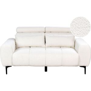 Beliani - Modern Upholstered 2 Seater Sofa Boucle with Adjustable Headrests White Vegamo