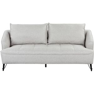 Beliani - Modern Upholstered 3 Seater Sofa Fabric Additional Pillows Grey Hobro