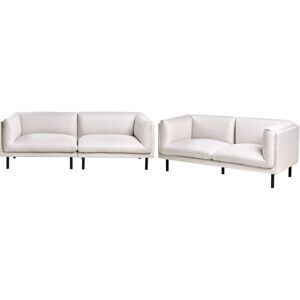 Beliani - Modern Upholstered 5 Seater Sofa Set Fabric Metal Legs Living Room Furniture Light Beige Vorgod