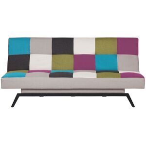 Beliani - Modern Upholstered Sofa Bed Multicolour Fabric Patchwork 3 Seater Leeds