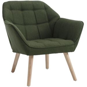 Wahson Office Chairs - Accent Chair Upholstered in Linen Comfortable Armchair Modern Occasional Tub Chair with Wood Legs for Bedroom Living Room,