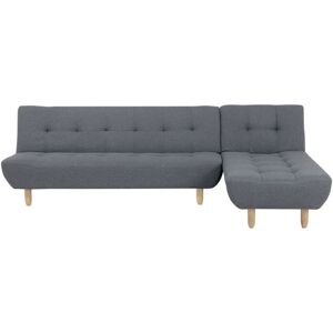 Beliani - Left Hand Modular Corner Sofa Bed 4 Seater Chaise Longue Reclining Grey Alsten