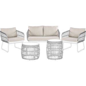 Beliani - Outdoor Cushion Covers Set Seat and Back Cushions Cases Beige Ravello