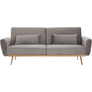 Premier Housewares - Hatton Grey Velvet Sofa Bed