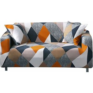 HOOPZI Printing Stretch Sofa Cover, Modern Non-slip 1/2/3/4 Seater Elastic Sofa Cover Sofa Cover (3 Seater Sofa Cover: 181-230cm, Multicolor-Square)