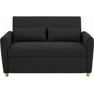 Dewdat - Pull Out Two Seater Double Sofa Bed - Black. Modern Contemporary Space Saving Folding Bed, Easy Fold Living Room Furniture To Full Size