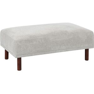 Beliani - Rectangular Ottoman Footstool Wooden Legs Water-Repellent Fabric Light Grey Holt