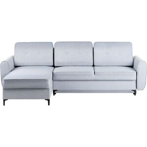 BELIANI Corner Sofa Bed 3 Seater SIMRIS Fabric Light Blue with Storage Right Hand