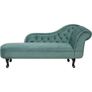 Beliani - Vintage Right Hand Chaise Lounge Velvet Fabric Chesterfield Mint Green Nimes