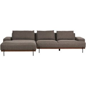 Beliani - Right Hand Corner Fabric Sofa 3 Seater Minimalistic Style Metal Legs Beige Mariferd