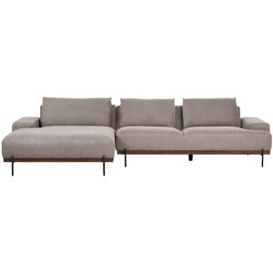 Beliani - Right Hand Corner Fabric Sofa 3 Seater Minimalistic Style Metal Legs Light Brown Mariferd