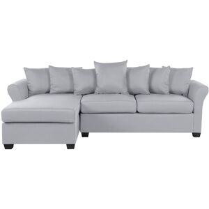 Beliani - Modern Corner Sofa Light Grey Fabric Cushion Seat Back Black Legs Vikna