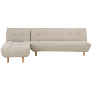 Beliani - Right Hand Modular Corner Sofa Bed 4 Seater Chaise Longue Reclining Beige Alsten