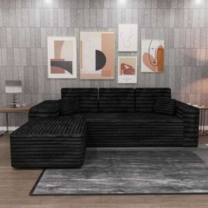 Sliding Wardrobes 4u - Smart L-Shape Corduroy Sofa 268cm Wide, Left or Right Corner Sectional - Left Corner