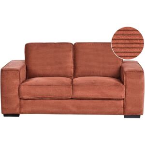 Beliani - Sofa Corduroy Jumbo Cord 2 Seater Comfortable Living Room Modern Golden Brown Vikran