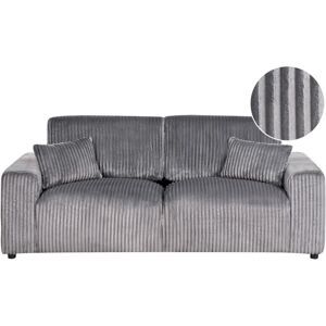 Beliani - Sofa Corduroy Jumbo Cord 3 Seater Comfortable Living Room Modern Grey Sandora