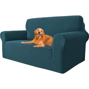 Tonchean - Stretch Sofa Cover 2 Seater, Sofa Cover with Armrests, Super Elastic Sofa Cover for Dogs and Cats Pets Anti-fouling (Dark Green, Sofa