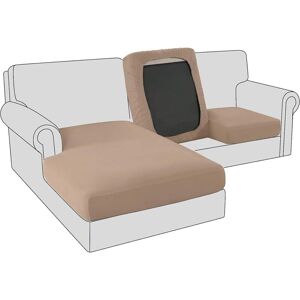 TONCHEAN Stretch Sofa Cover, 2+1 Seater L-Shaped Corner Faux Leather Protective Couch Cover - Brown