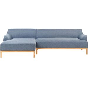 BELIANI Corner Sofa 3 Seater SOSJO Fabric Blue Right Hand