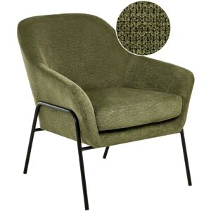 Beliani - Upholstered Occasional Accent Armchair Metal Frame Mid Century Modern Seat Green Veddige