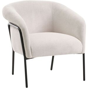Beliani - Upholstered Occasional Accent Armchair Metal Frame Modern Seat Light Beige Krossen