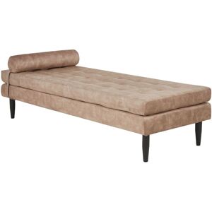Beliani - Velvet Chaise Longue Living Room Furniture Modern Style Taupe Ussel