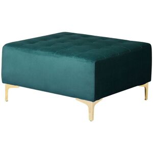 Beliani - Modern Ottoman Square Footstool Teal Velvet Tufted Aberdeen