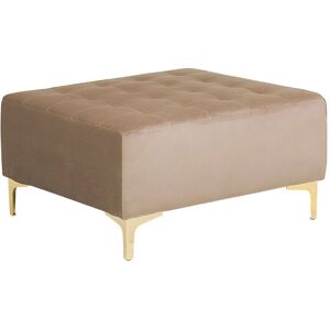 Beliani - Modern Ottoman Square Footstool Sand Beige Velvet Tufted Aberdeen