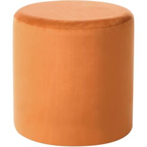 Beliani - Modern Velvet Round Pouffe Ottoman Living Room Bedroom Orange Lovett