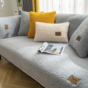 MUMU Velvet Sofa Cover 1/2/3/4 Seater L-Shaped Sofa Cover Corner Sofa/Couch Cover Anti-Slip Sofa Protector for Pets/Dogs Ultra-Soft Gray 70x150cm
