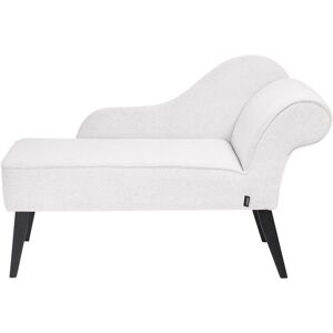Beliani - Vintage Right Hand Polyester Fabric Chaise Lounge Upholstery Black Legs White Biarritz
