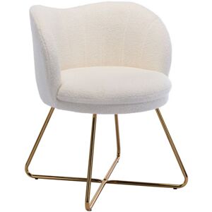 Wahson Office Chairs - Accent Chair in Faux Fur Modern Occasional Tub Chair Comfty Cocktail Armchair with Scalloped Backrest for Bedroom Living Room,