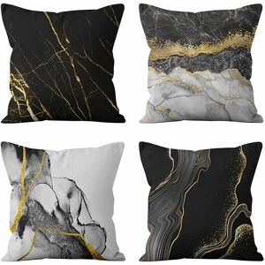 Dewdat - 18 x 18 Black Marble Gold Decorative Cushion Covers, Gold Decorative Pillowcases Sofa Cushion Covers Home Decor Pillowcase Set of 4 Dewdat - 18 x 18 Black Marble Gold Decorative Cushion Covers, Gold Decorative Pillowcases Sofa Cushion Covers Home Decor Pillowcase Set of 4