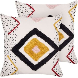 Beliani 2 Decorative Cushions - Multicolor Cotton 45x45 cm Beliani 2 Decorative Cushions - Multicolor Cotton 45x45 cm