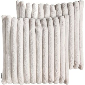 BELIANI 2 Decorative Cushions Decor Soft Fabric 45 x 45 cm Beige Rakya BELIANI 2 Decorative Cushions Decor Soft Fabric 45 x 45 cm Beige Rakya