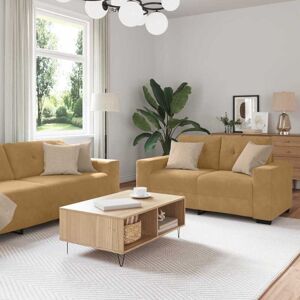 vidaXL Sofa Set 2 pcs Brown 221 x 78 x 80 cm Velvet vidaXL Sofa Set 2 pcs Brown 221 x 78 x 80 cm Velvet