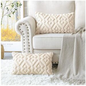 Linghhang - 2 Pieces Soft Plush Short Wool Velvet Decorative Cushion Covers Luxury Style for Sofa Bedroom - Modern Diamond Shape Beige, 30 x 50 cm Linghhang - 2 Pieces Soft Plush Short Wool Velvet Decorative Cushion Covers Luxury Style for Sofa Bedroom - Modern Diamond Shape Beige, 30 x 50 cm