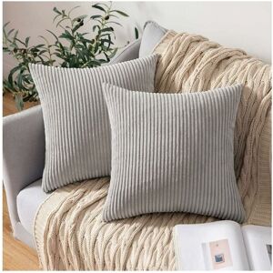 Cyslmuk - 2PC Sofa 45x45cm Light Grey Velvet Cushion Cover Scandinavian Decor Square Pillowcase Home Cyslmuk - 2PC Sofa 45x45cm Light Grey Velvet Cushion Cover Scandinavian Decor Square Pillowcase Home