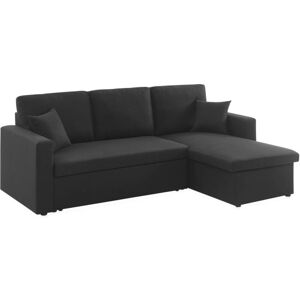 SWEEEK 3-seater compact reversible corner sofa bed, Smile, Black, 213.5x136.5x83 cm SWEEEK 3-seater compact reversible corner sofa bed, Smile, Black, 213.5x136.5x83 cm