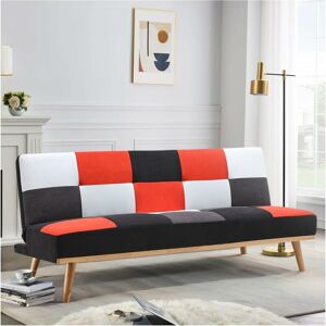 Dewdat - 3 Seater Sofa Bed 180cm Patchwork Fabric Sofa Couch Click Clack Bed Settee Convertible sofabed with Wood Legs for Living Room Bedroom,180cm Dewdat - 3 Seater Sofa Bed 180cm Patchwork Fabric Sofa Couch Click Clack Bed Settee Convertible sofabed with Wood Legs for Living Room Bedroom,180cm