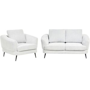 BELIANI Living Room Set 3 Seater KJAER Fabric Off-White BELIANI Living Room Set 3 Seater KJAER Fabric Off-White