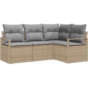 Garden Sofa Set 4 pcs Beige Poly rattan Vidaxl Garden Sofa Set 4 pcs Beige Poly rattan Vidaxl